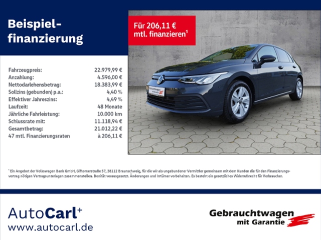 Golf VIII Life 1.5eTSI DSG/Navi/Multicam/SHZ/Car