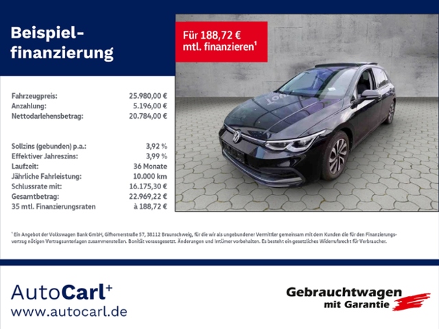 Golf VIII Active 2.0 TDI DSG PANO/HUD KLIMA LED