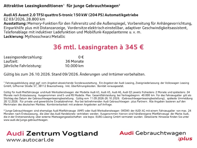 A5 Avant 2.0 TFSI quattro EL.SITZ/LED+/RFK